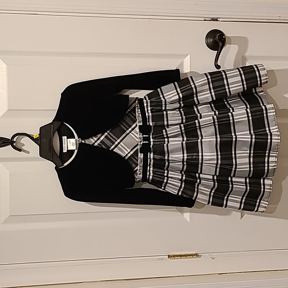 Girls Holiday Dress and Sweater Set